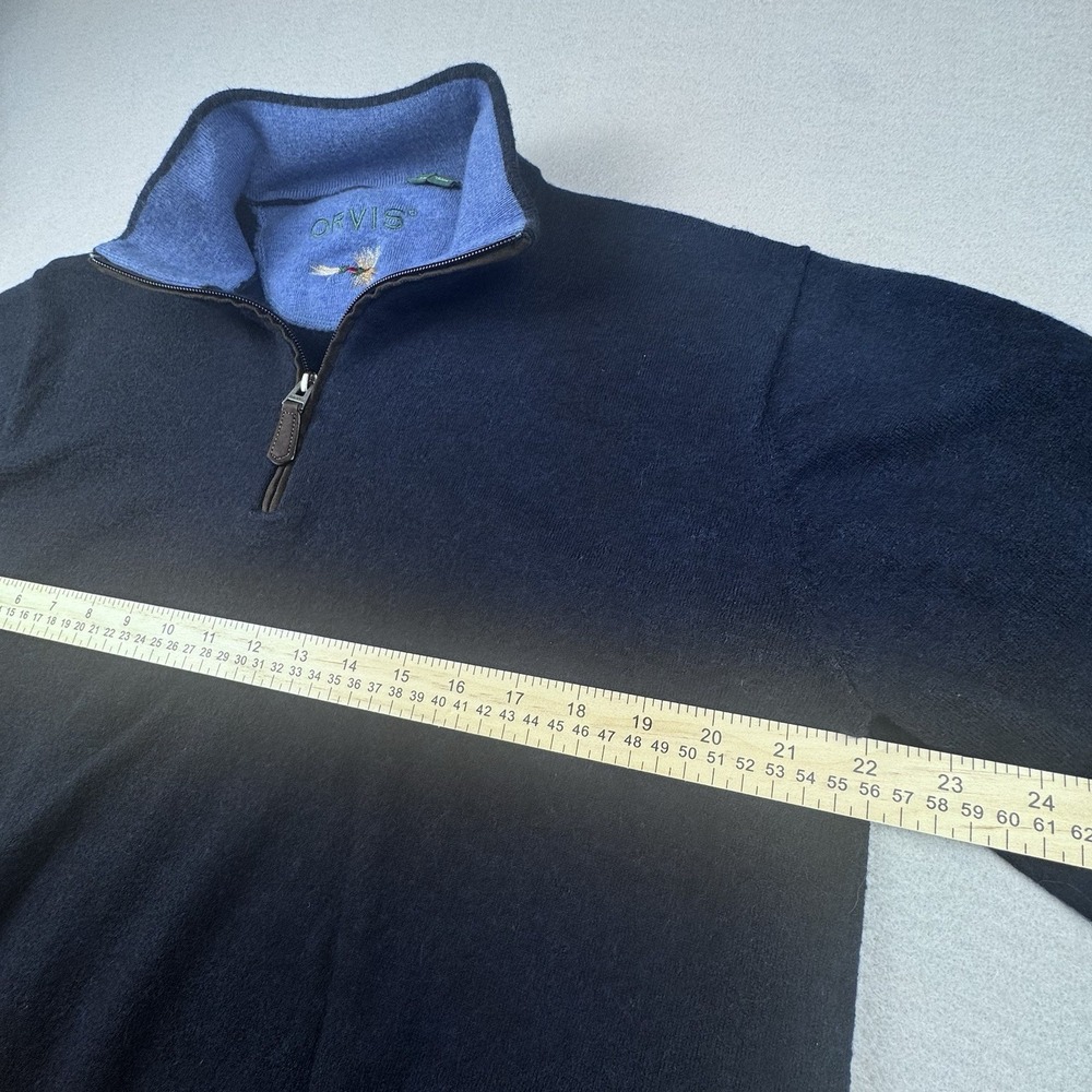 Orvis 100% Merino Wool Sweater 2.0 1/4 Zip Men XL (L) Pullover Blue Outdoor Gorp - Picture 3 of 8